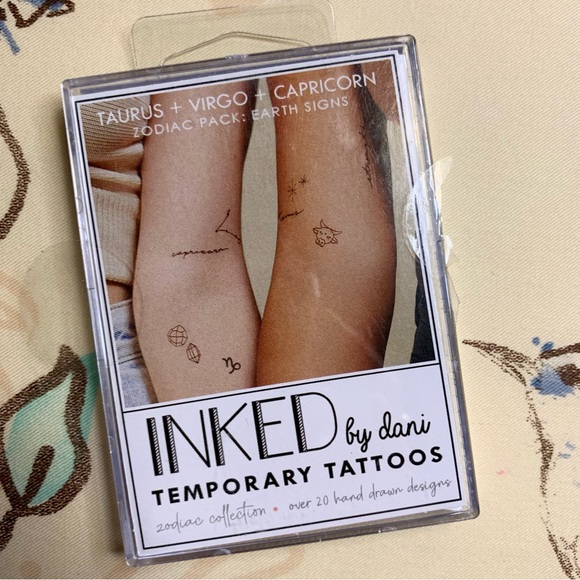💜 Inked by Dani Temporary Tattoos - Zodiac Pack: Taurus + Virgo + Capricorn NWT - Picture 7 of 9